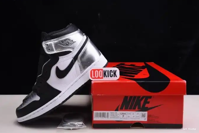 1st Kicks WMNS SILVER 1 HIGH CD0461-001 OG AIR JORDAN TOE 0527